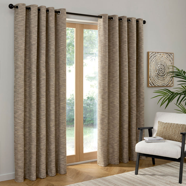 Talon Eyelet Curtains in Natural - Pair of Eyelet Curtains - Curtina