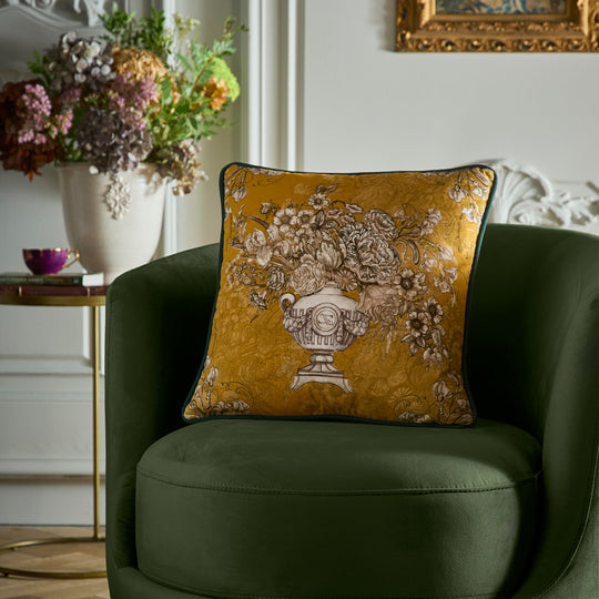 Tuscan Holiday Cushion in Ochre 43 x 43cm