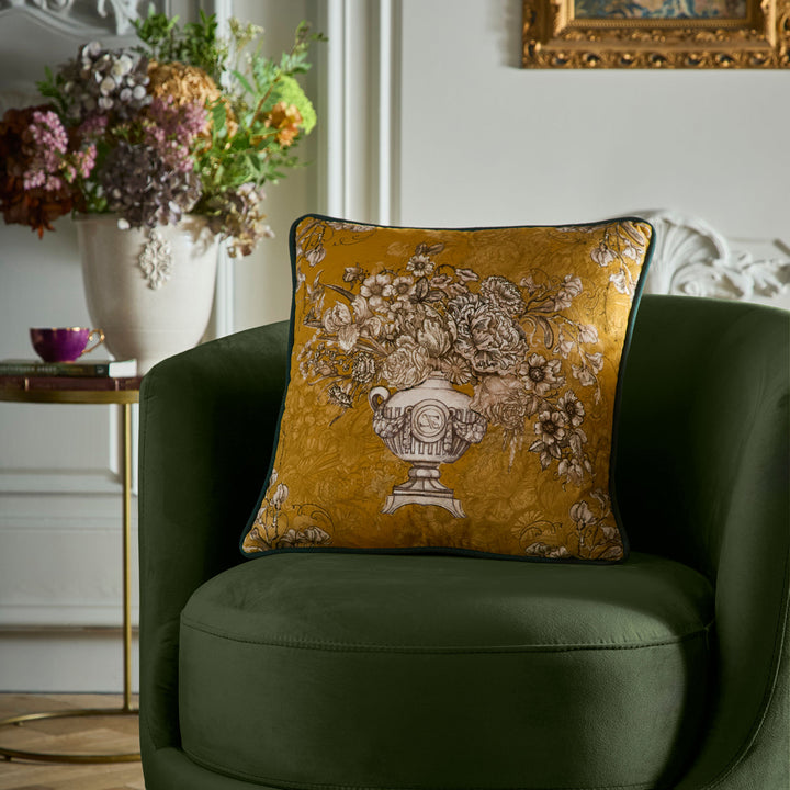 Tuscan Holiday Cushion in Ochre 43 x 43cm
