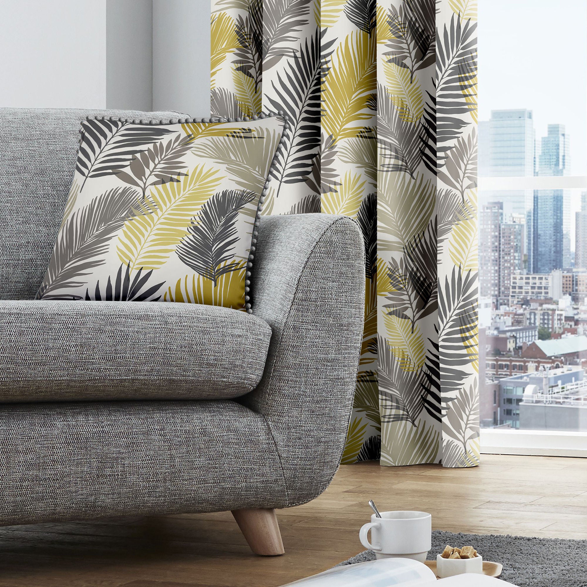 Tropical Cushion by Fusion in Ochre 43 x 43cm - Cushion - Fusion