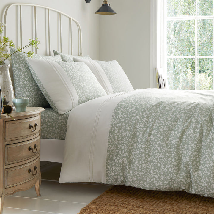 Tess Duvet Cover Set by Dreams & Drapes Decorative in Green - Duvet Cover Set - Dreams & Drapes Decorative
