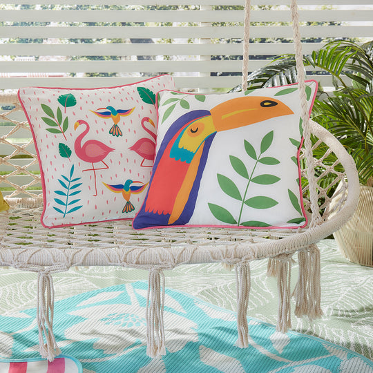 Tropical Flamingo Outdoor Cushion in Pink 43 x 43cm