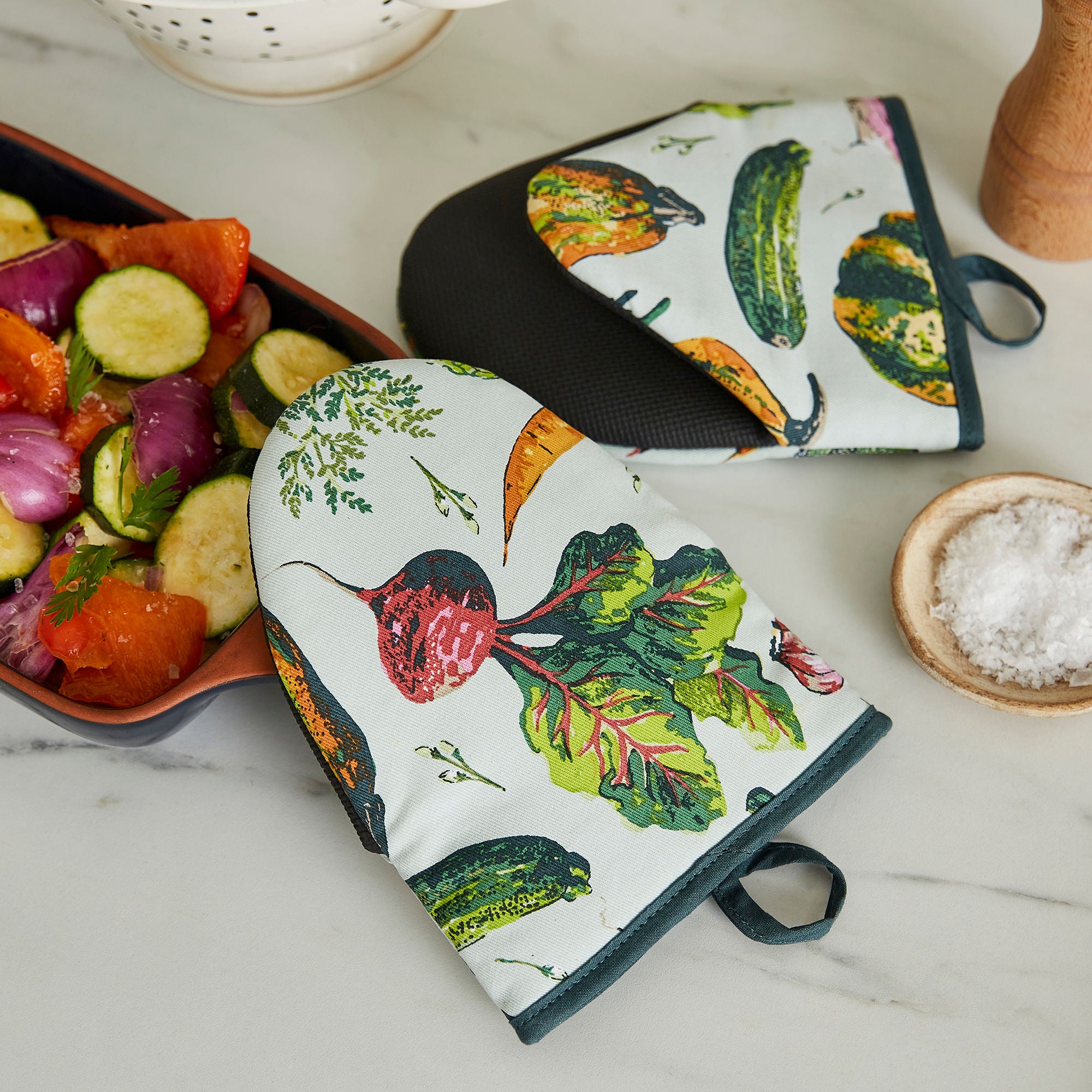 Ulster Weavers Vegetable Medley Microwave Mitts - Pair One Size in Multi - Micro Mitts - Ulster Weavers