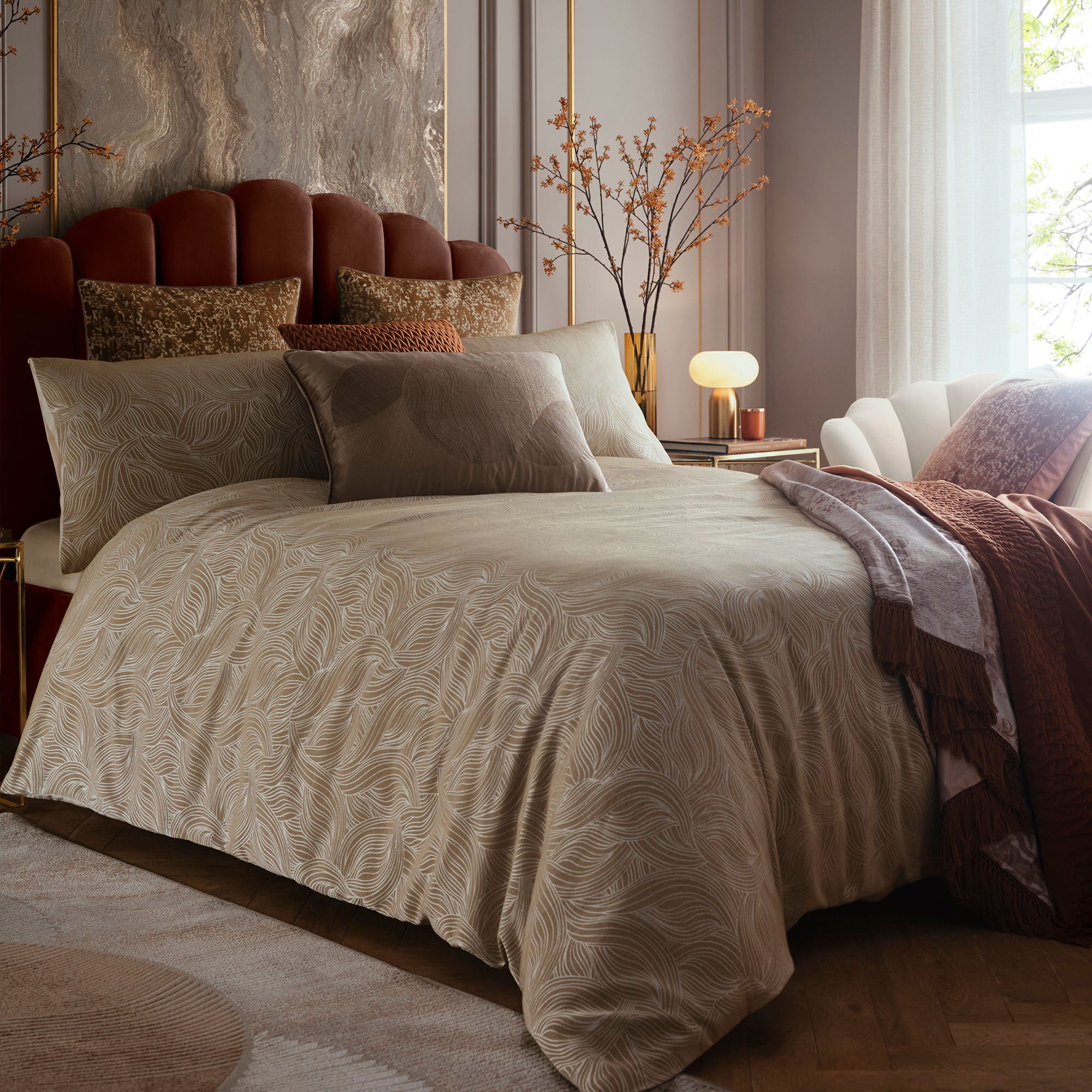 Venus Grace Duvet Cover Set in Natural