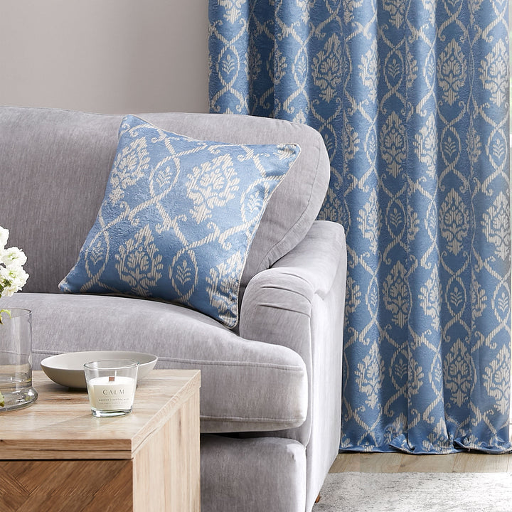 Vivianna Cushion by Dreams & Drapes in Blue 43 x 43cm - Cushion - Dreams & Drapes Curtains