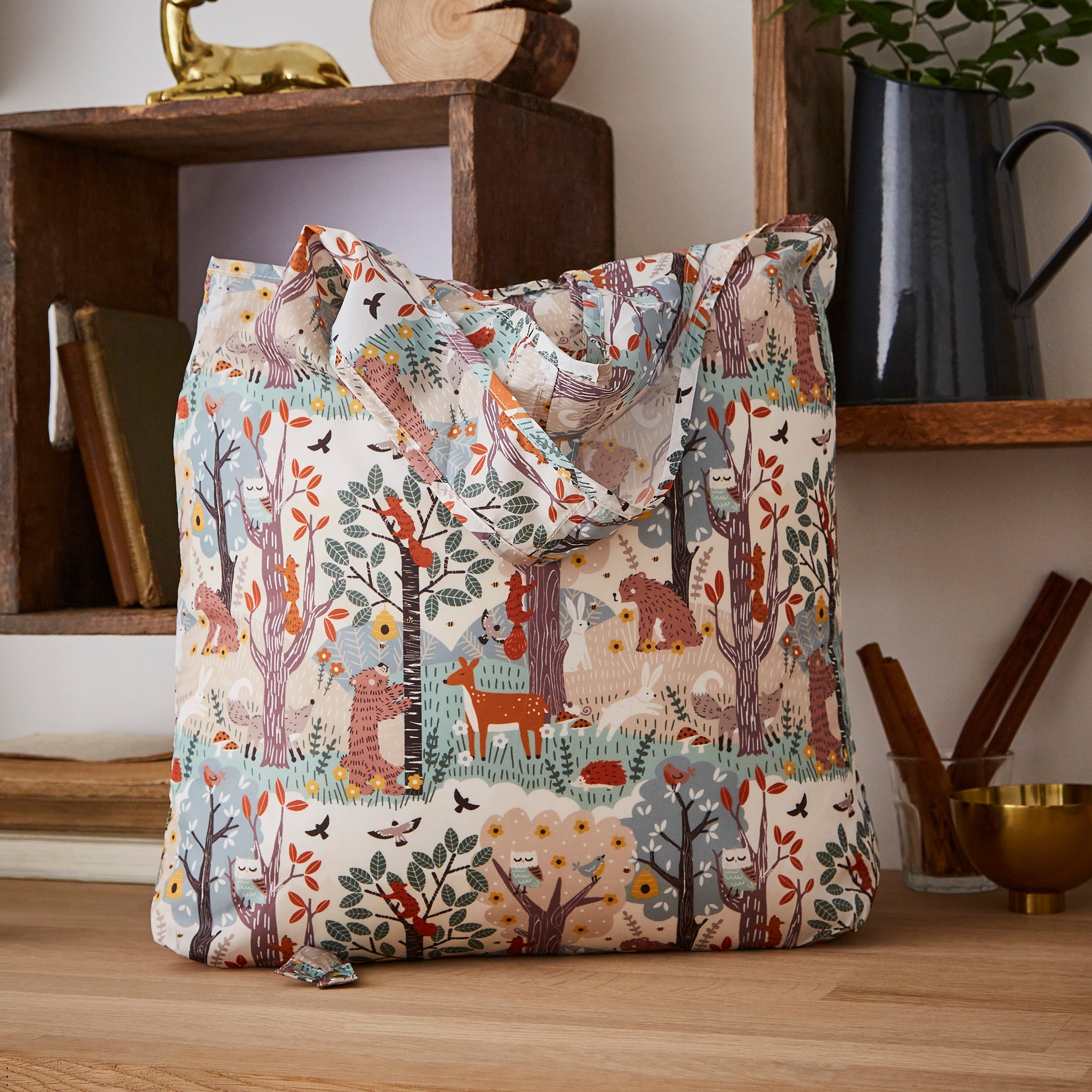 Ulster Weavers Reusable Roll-Up Bag - Wildwood (Polyester, Blue) - Roll-Up Bag - Ulster Weavers