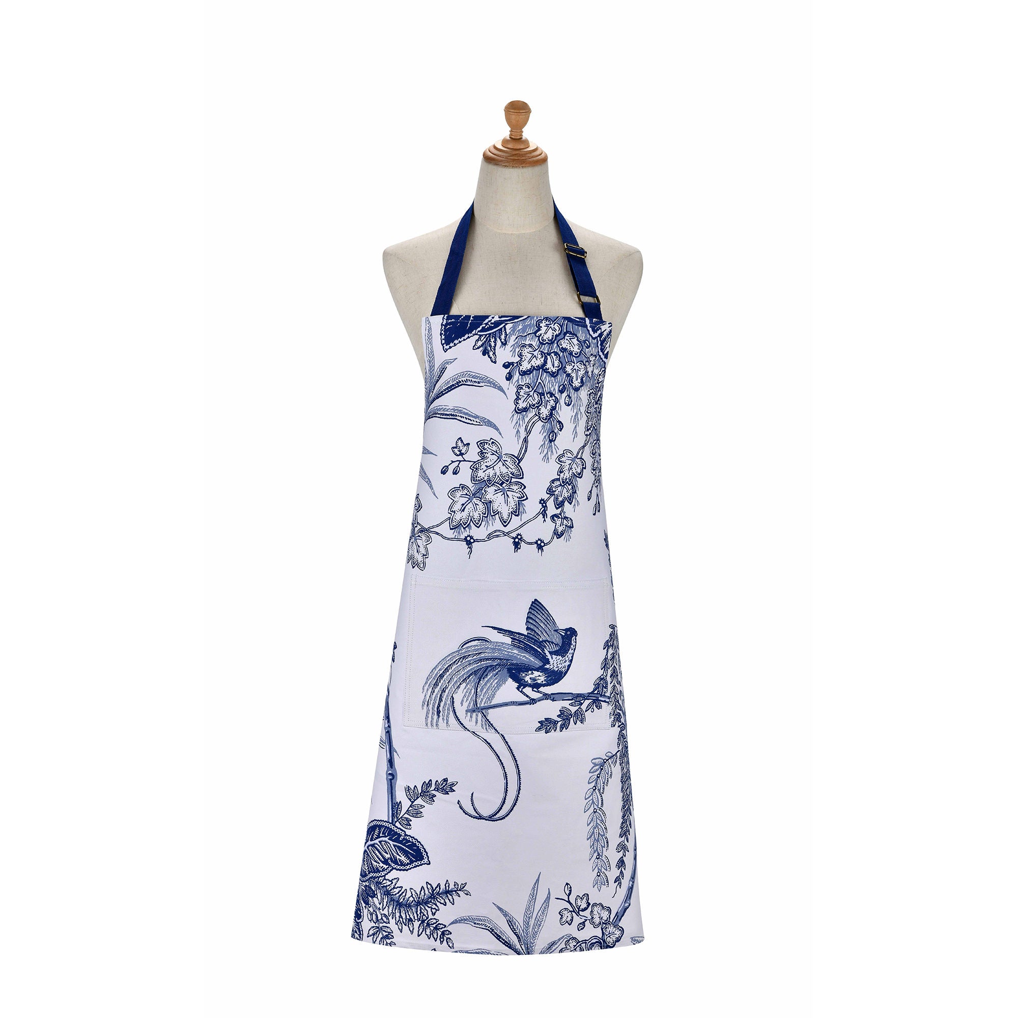 Ulster Weavers Willow Toile Apron - Cotton One Size in Blue - Apron - Ulster Weavers