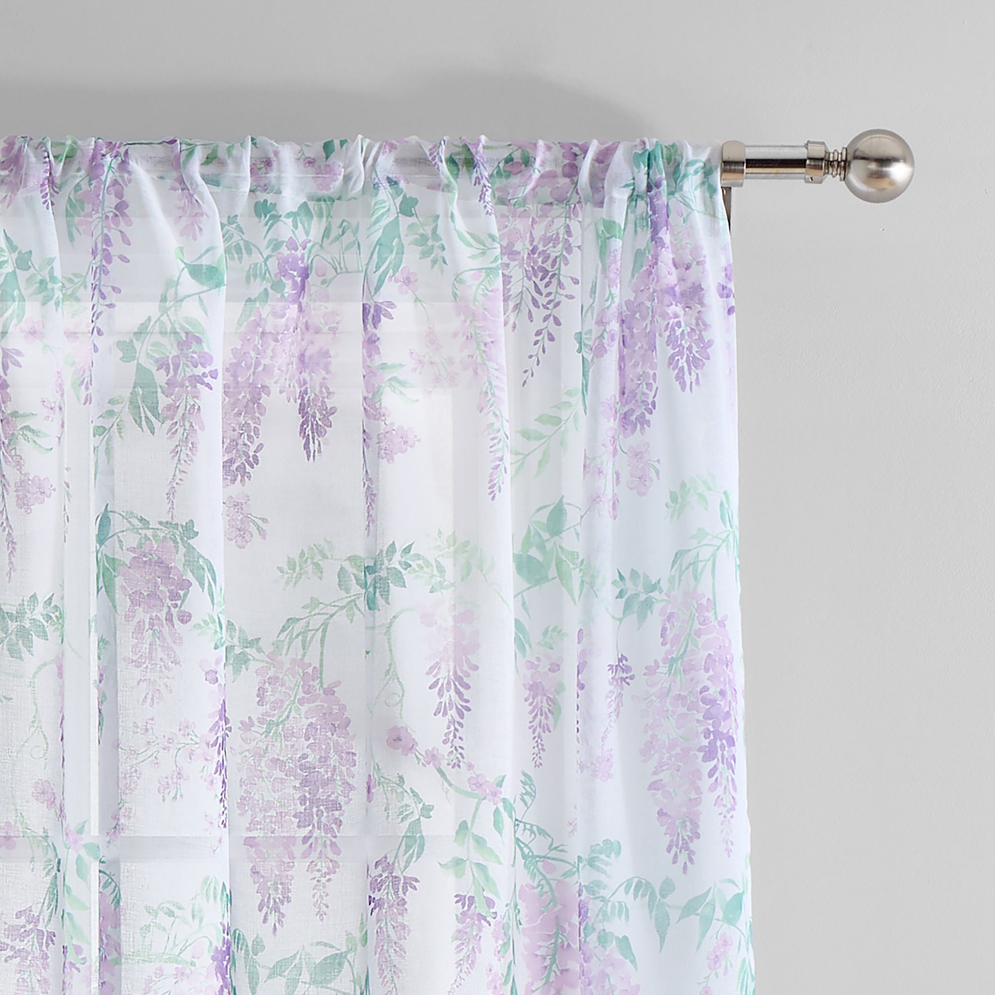 Wisteria Voile Panel by Dreams & Drapes Design in Lilac - Voile Panel - Dreams & Drapes Design