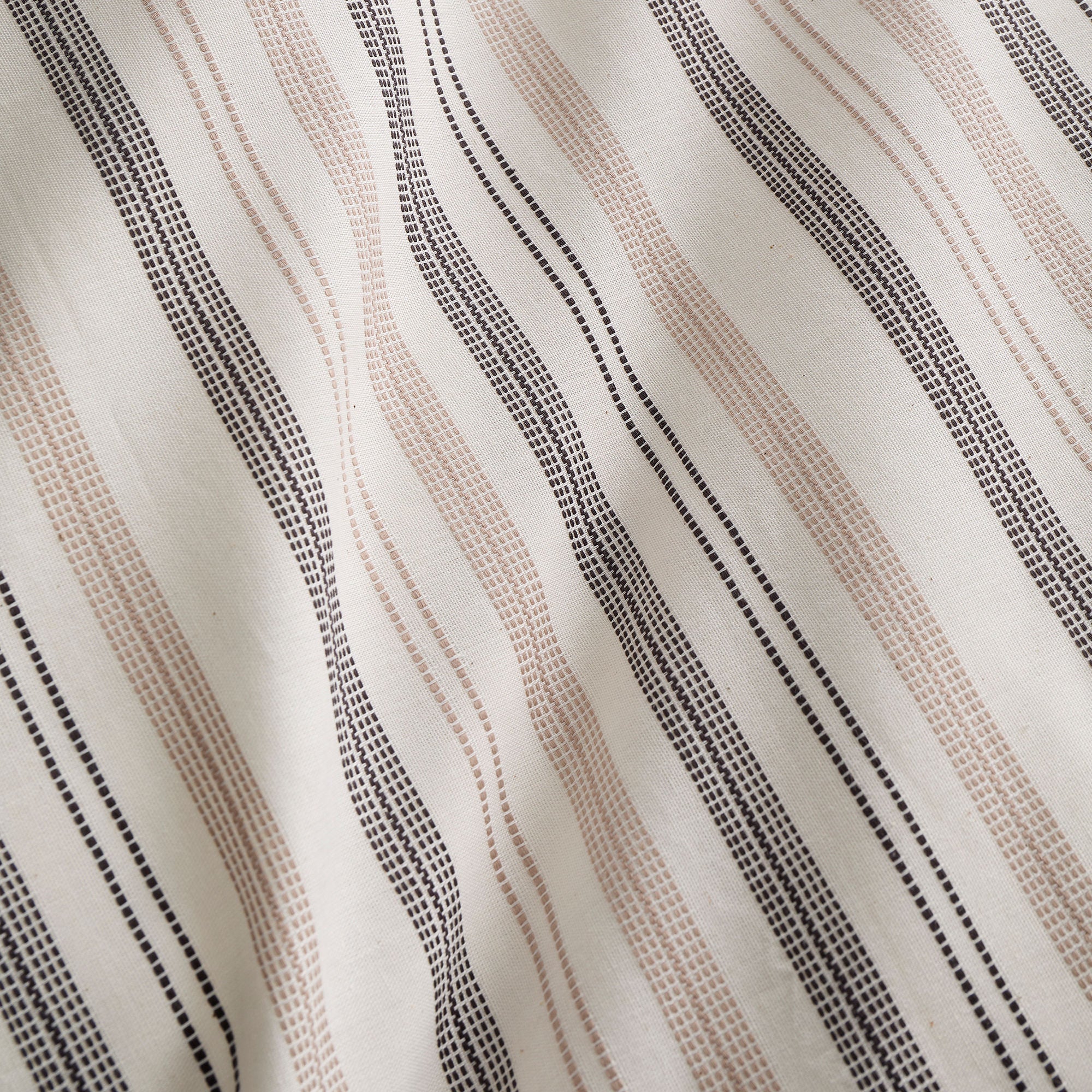Yarn Dyed Woven Thin Stripe Duvet Cover Set in Natural - Duvet Cover Set - Appletree