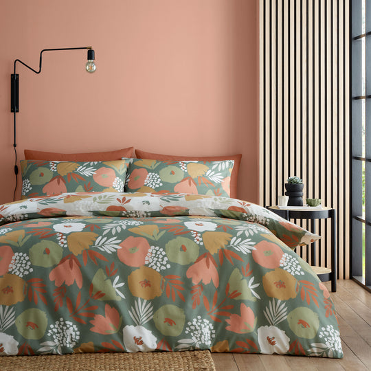 Yasmin Duvet Cover Set in Green