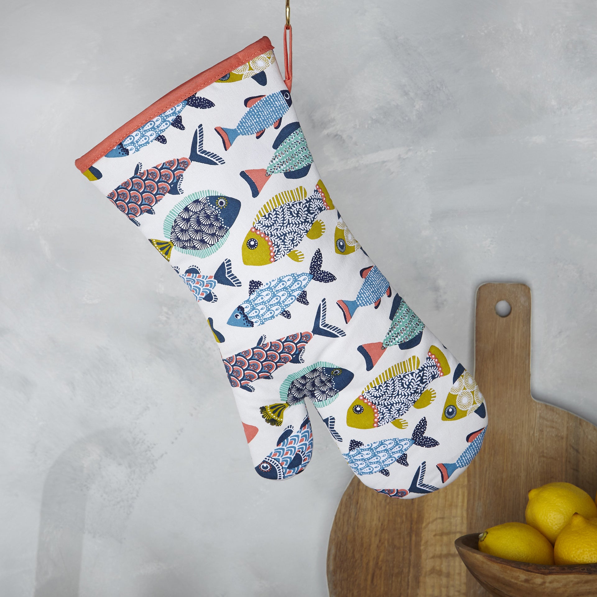 Ulster Weavers Gauntlet Single Oven Glove Aquarium (100 Cotton Oute