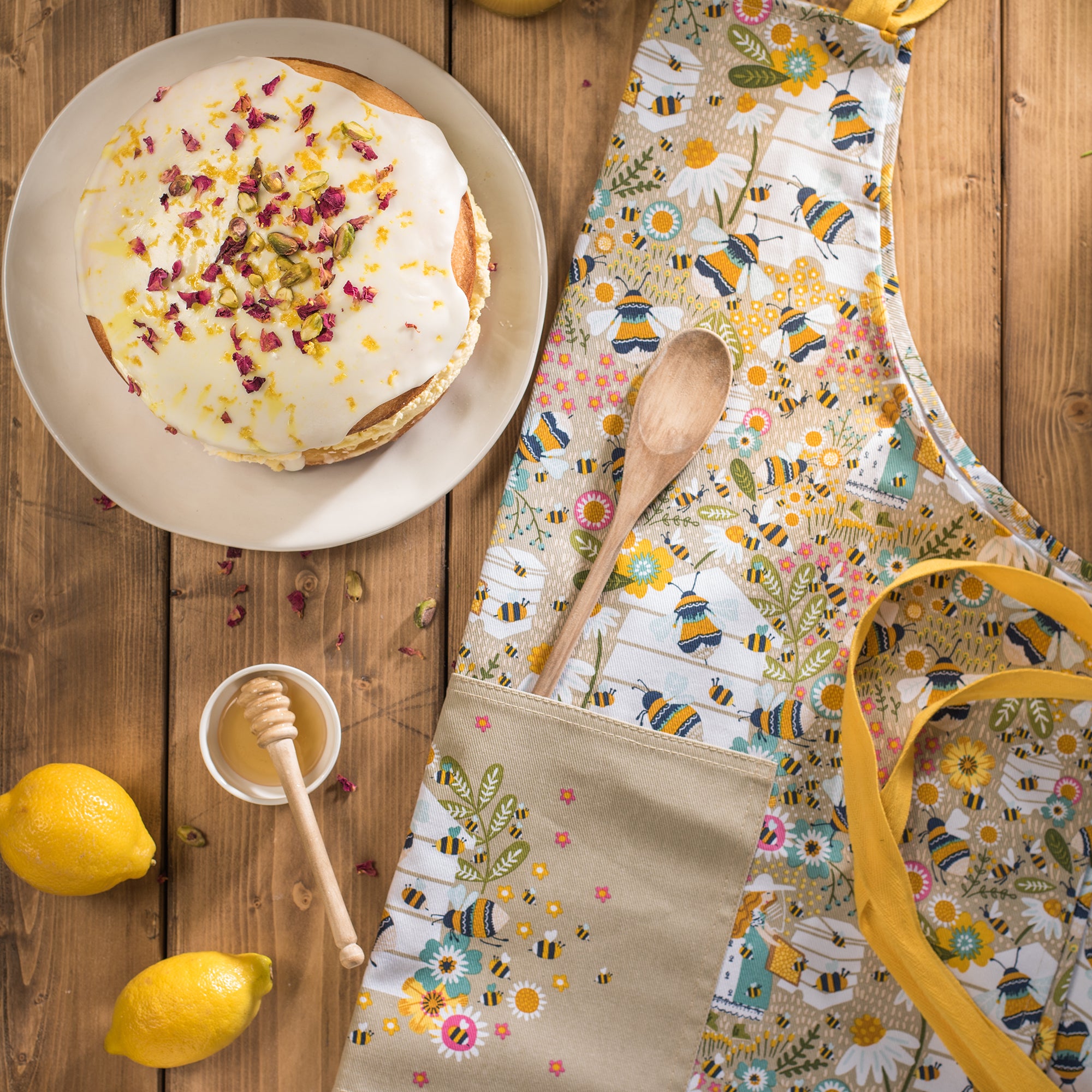 Ulster Weavers Cotton Apron - Bee Keeper (100% Cotton, Yellow) - Apron - Ulster Weavers