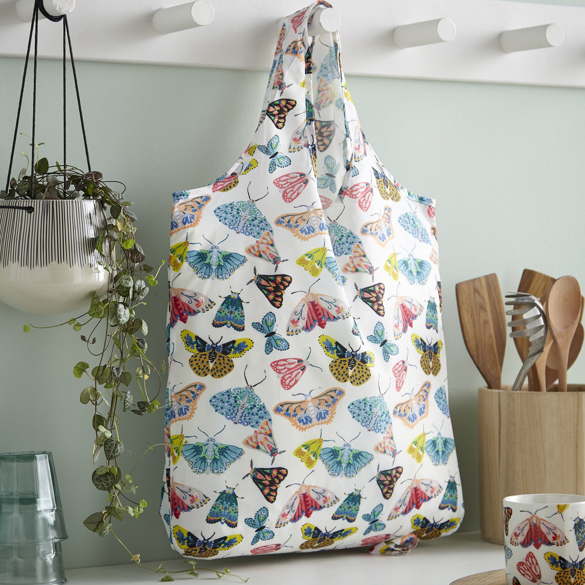 Ulster Weavers Butterfly House Foldable Tote Bag Medium in Multi - Roll-Up Bag - Ulster Weavers