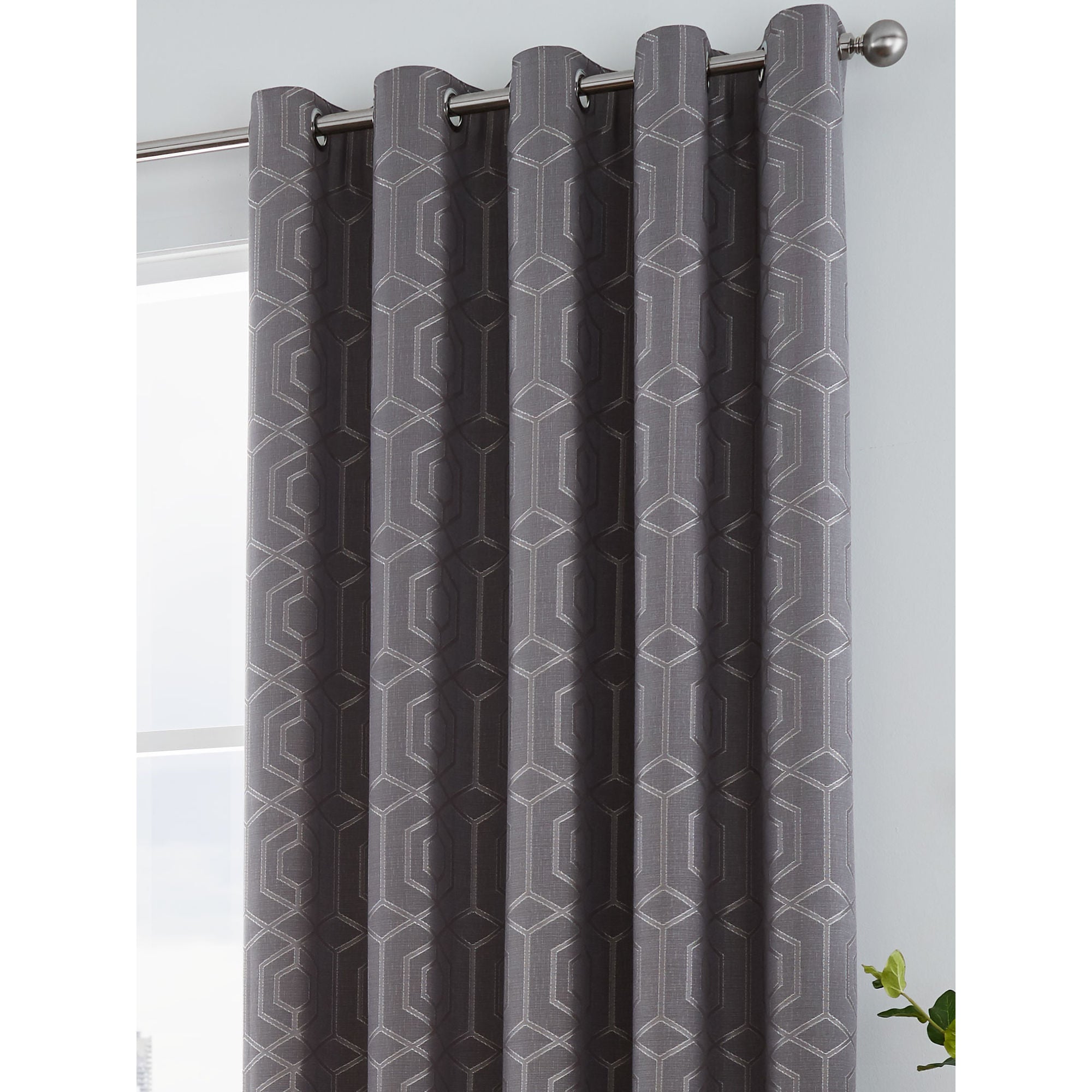 Camberwell Pair of Eyelet Curtains by Curtina in Graphite - Pair of Eyelet Curtains - Curtina
