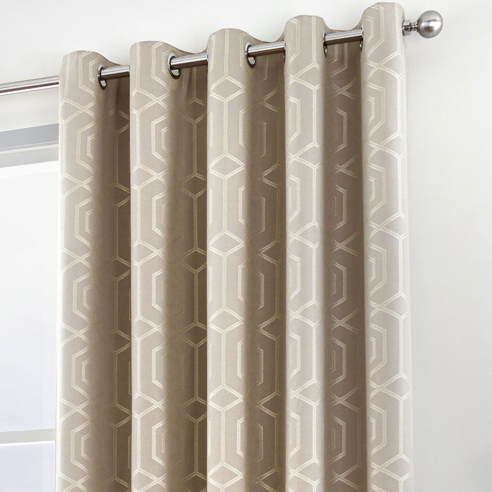 Camberwell Pair of Eyelet Curtains by Curtina in Stone - Pair of Eyelet Curtains - Curtina