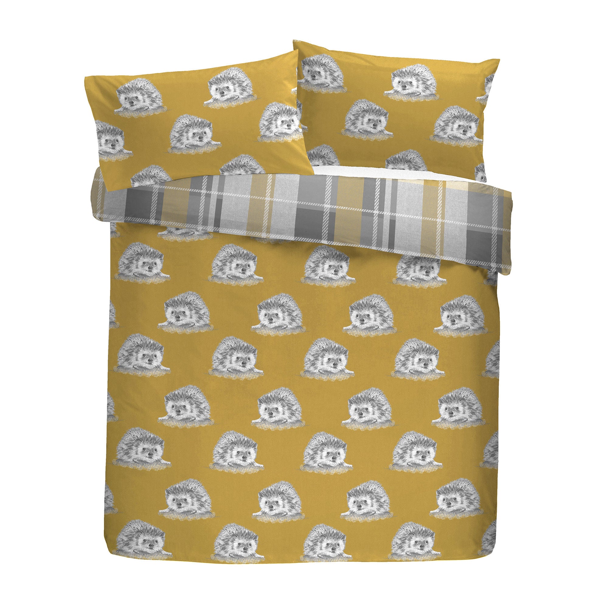 Colville Check Duvet Cover Set by Dreams & Drapes Lodge in Ochre - Duvet Cover Set - Dreams & Drapes Lodge