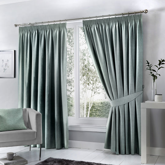 Dijon Pencil Pleat Curtains in Duck Egg