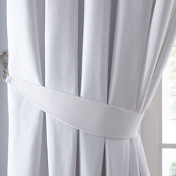 Dijon Pair Of Curtain Tiebacks by Fusion in White 26" x 4" - Pair Of Curtain Tiebacks - Fusion
