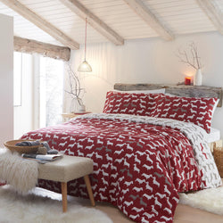 Dudley Love Duvet Cover Set by Fusion Snug in Red