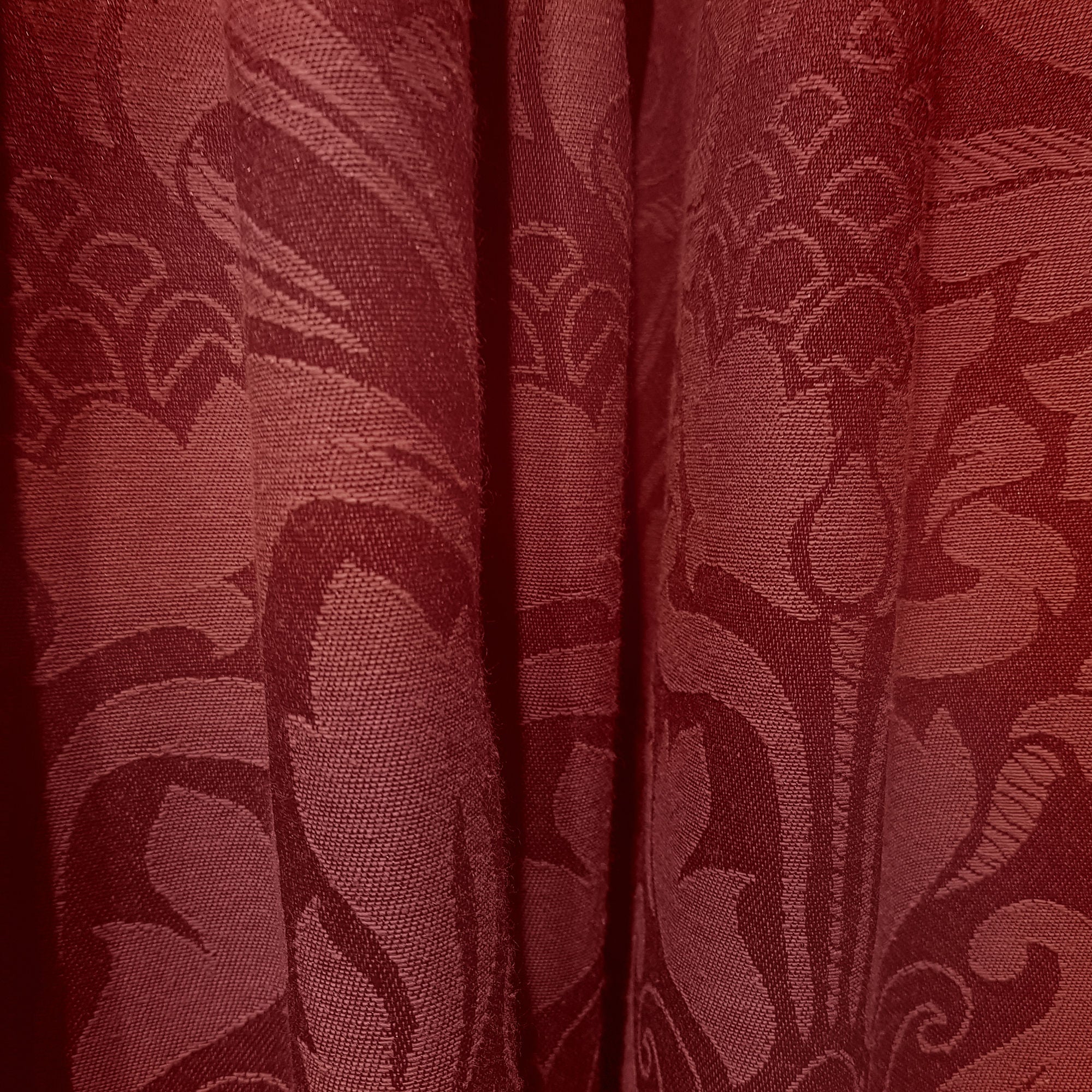 Eastbourne Pair of Pencil Pleat Curtains by Dreams & Drapes Woven in Burgundy - Pair of Pencil Pleat Curtains - Dreams & Drapes Woven