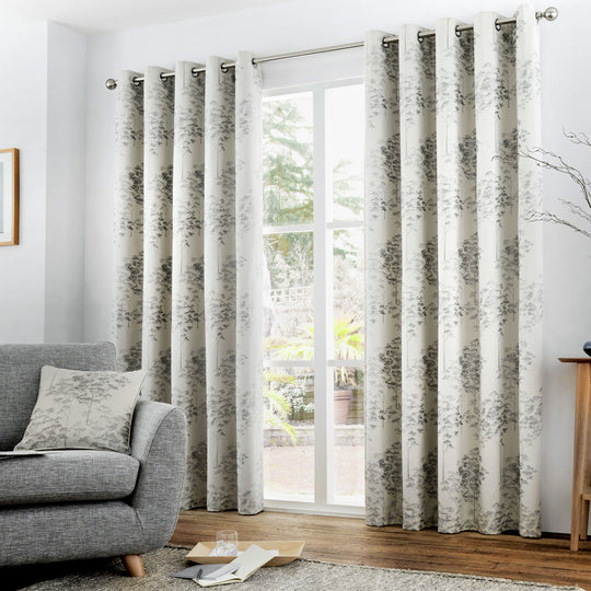 Elmwood Eyelet Curtains in Silver