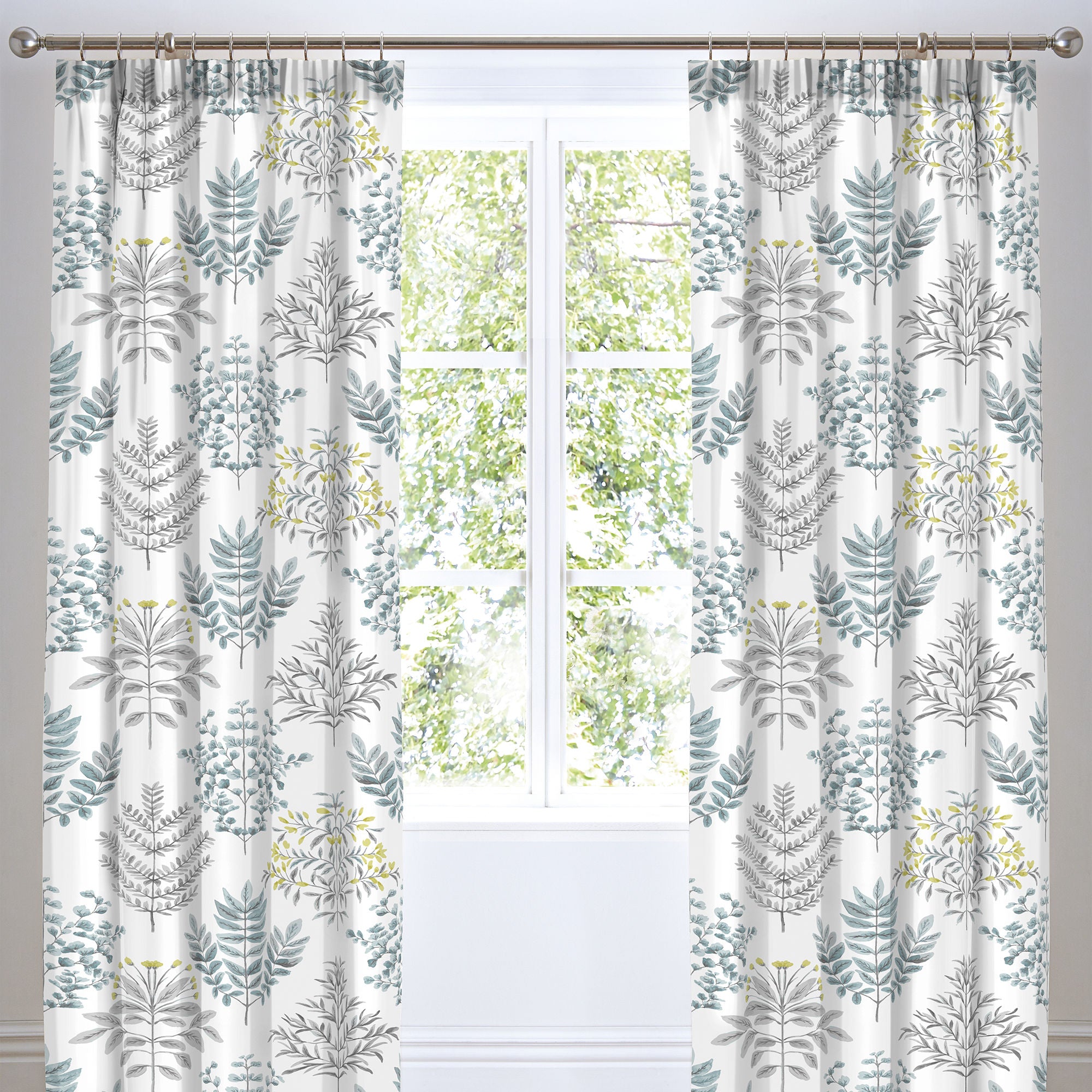 Emily Pair of Pencil Pleat Curtains With Tie-Backs by Dreams & Drapes in Duck Egg - Pair of Pencil Pleat Curtains With Tie-Backs - Dreams & Drapes