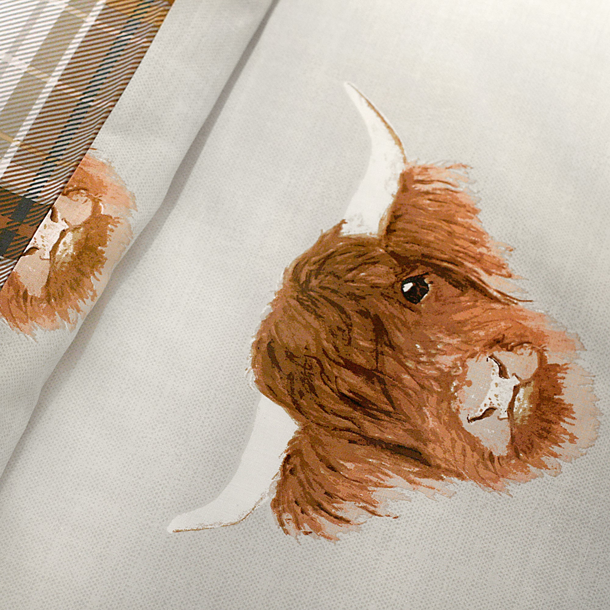 Highland Cow Duvet Cover Set in Natural - Duvet Cover Set - Fusion