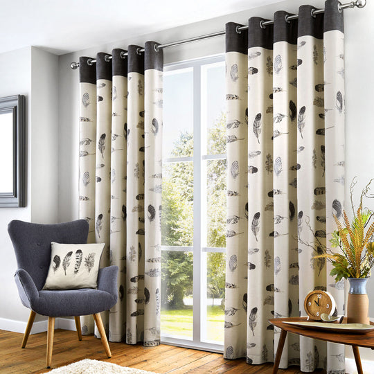 Idaho Eyelet Curtains in Charcoal