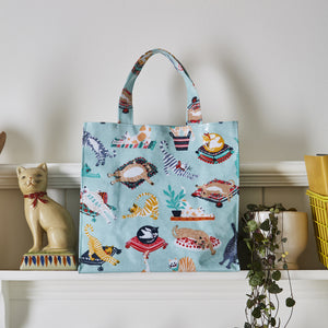 Ulster Weavers Small Biodegradable PVC Shopper Bags Kitty Cat Blue