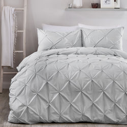 Lara Duvet Cover Set by Serene in Silver - Duvet Cover Set - Serene
