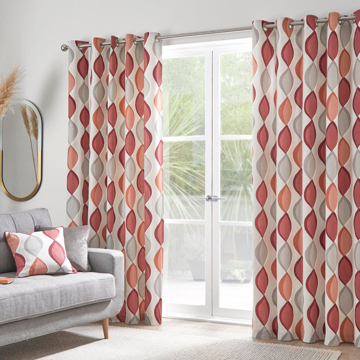 Lennox Pair of Eyelet Curtains by Fusion in Spice - Pair of Eyelet Curtains - Fusion