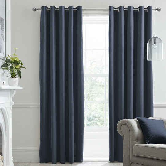 Montrose Eyelet Curtains in Navy
