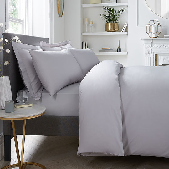 Plain Dyed 32cm Deep Fitted Bed Sheet in Silver