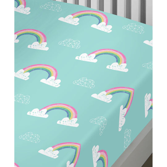 Rainbow Unicorn 25cm Deep Fitted Bed Sheet in Multicolour