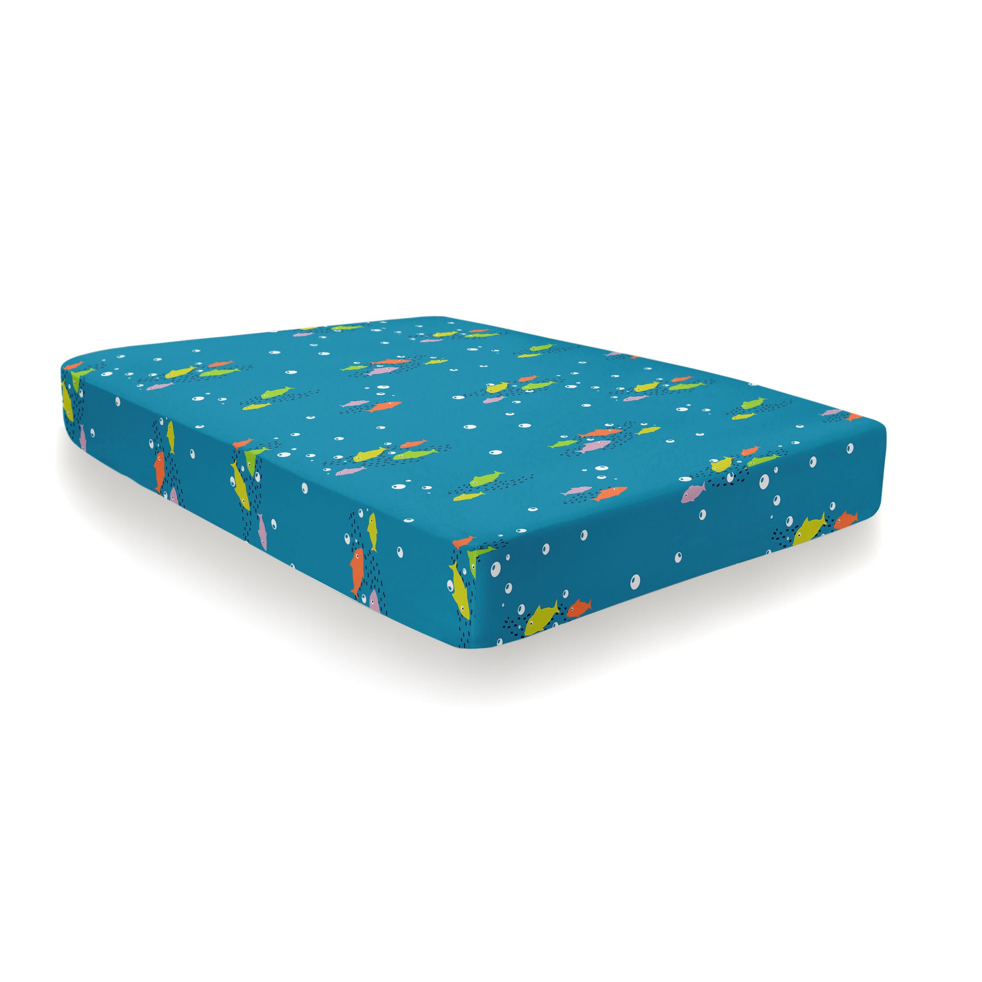 Sea Life 25cm Fitted Bed Sheet by Bedlam in Multicolour - 25cm Fitted Bed Sheet - Bedlam