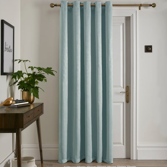 Strata Eyelet Single Panel Door Curtain in Duck Egg