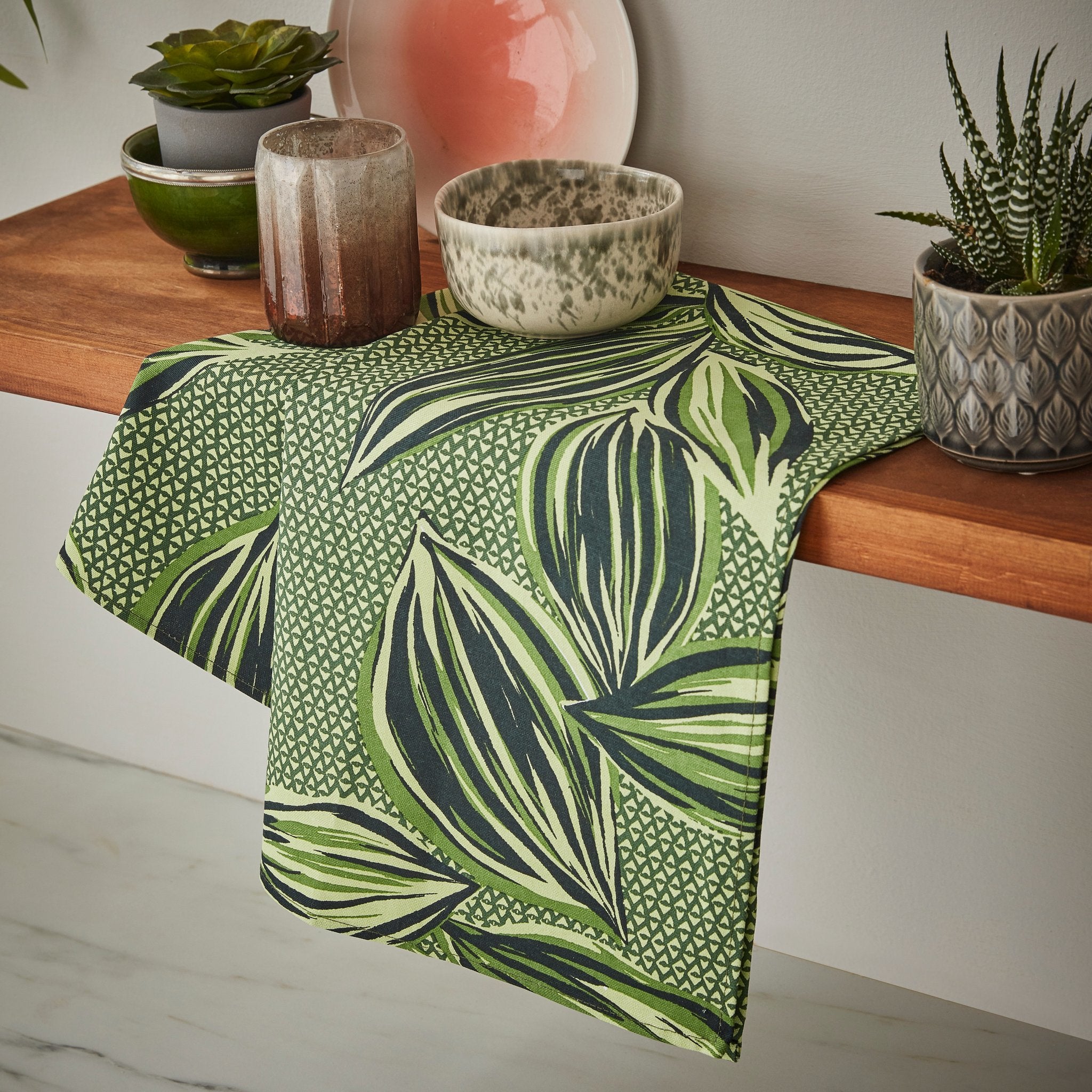 Ulster Weavers Cotton Tea Towel - Geo Leaves (100% Cotton) - Tea Towel - Ulster Weavers