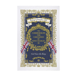 Ulster Weavers Commemorative 100% Cotton Tea Towel - King Charles III Coronation in Royal Blue - Tea Towel - Ulster Weavers