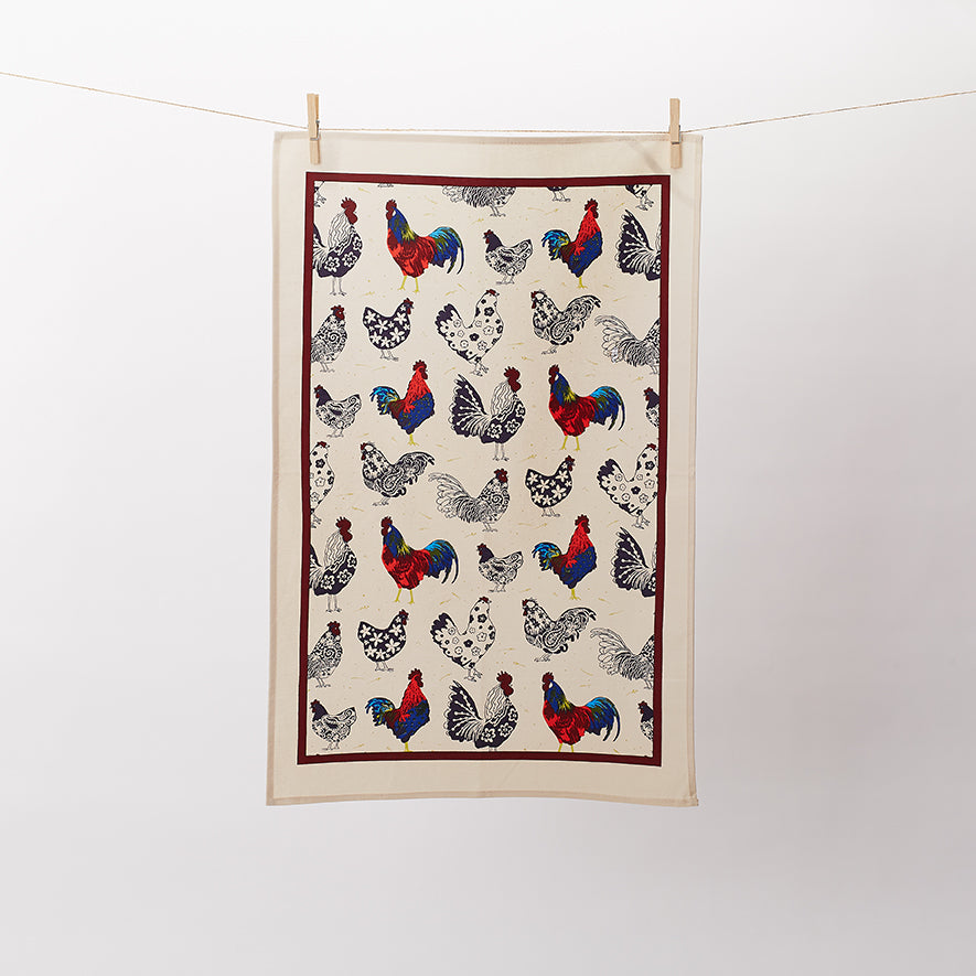 Ulster Weavers Cotton Tea Towel - Rooster (100% Cotton, Orange) - Tea Towel - Ulster Weavers