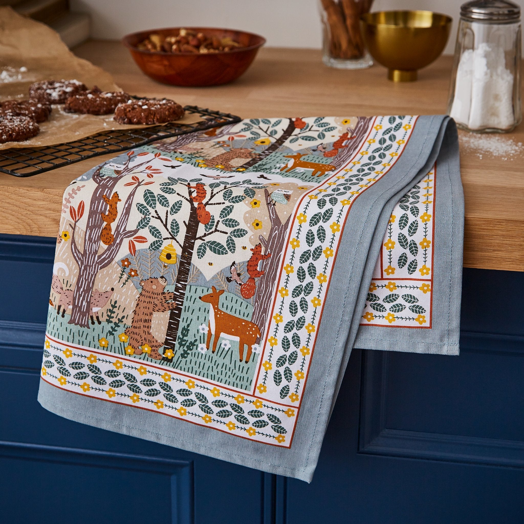 Ulster Weavers Cotton Tea Towel - Wildwood (100% Cotton, Blue) - Tea Towel - Ulster Weavers