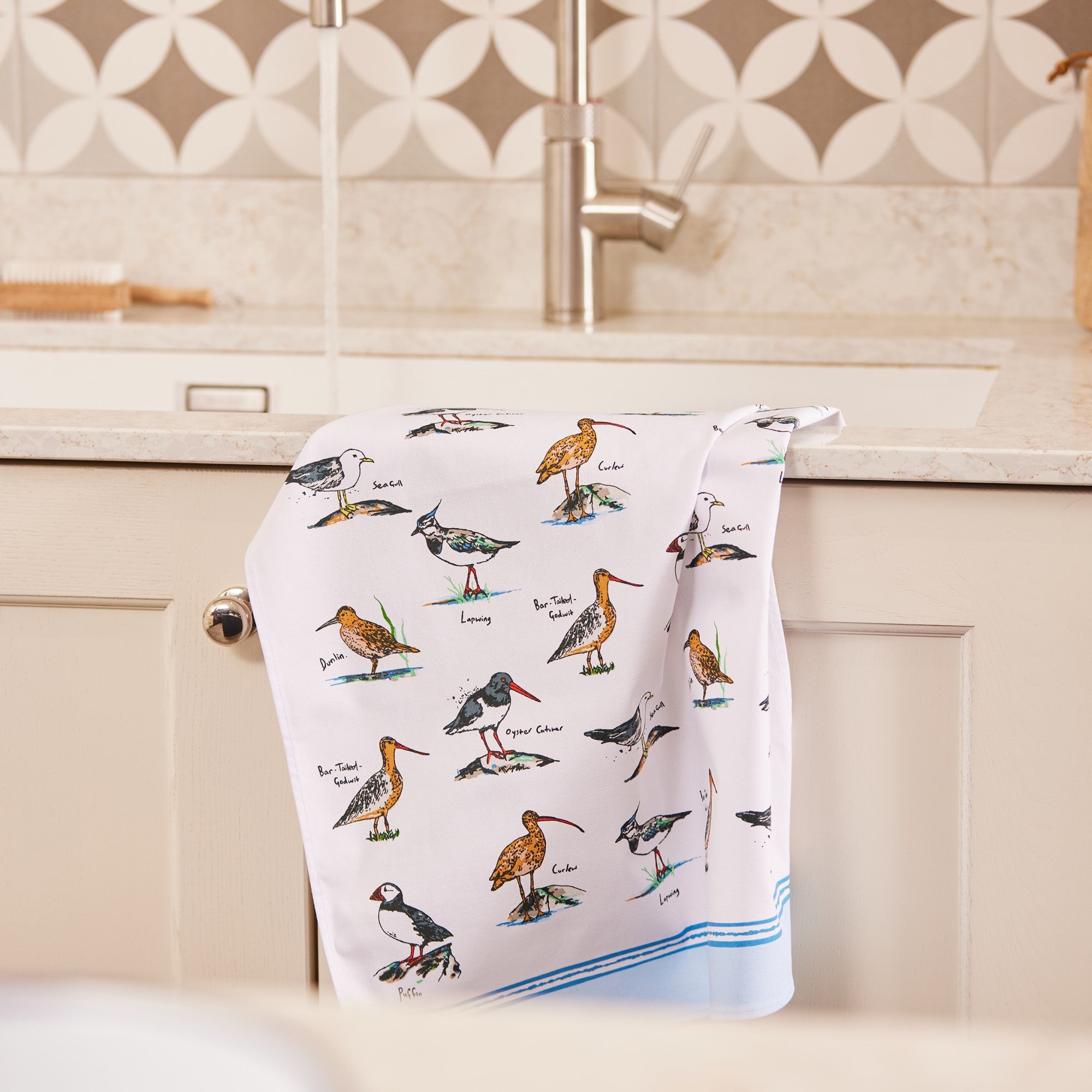 Ulster Weavers Coastal Birds Tea Towel - Cotton One Size in Blue - Tea Towel - Ulster Weavers
