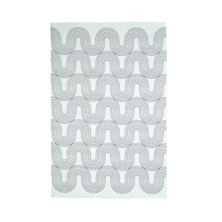 Ulster Weavers Causeway Geo Tea Towel - Cotton - One Size in White/Blue - Tea Towel - Ulster Weavers