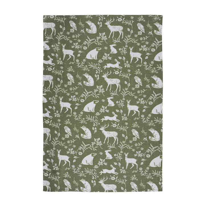 Ulster Weavers Forest Friends - Sage Tea Towel - Cotton - 2 Pack One Size in Sage