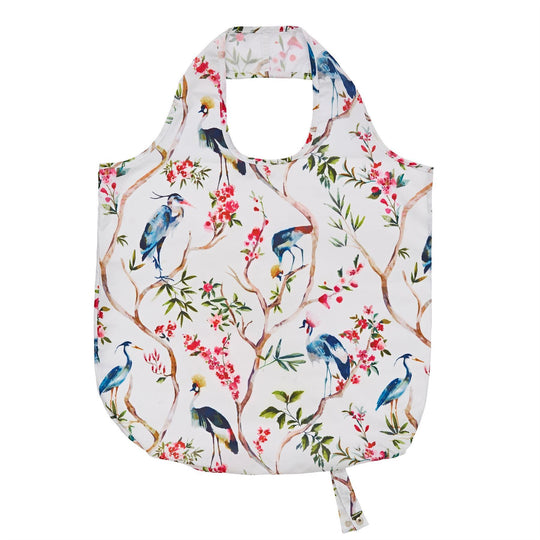 Oriental Birds Foldable Tote Bag Medium in Multicolour