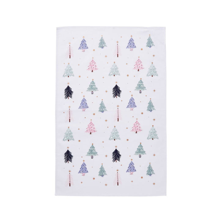 Ulster Weavers Recycled Cotton Tea Towel - Frosty Trees (Green) -  - Ulster Weavers