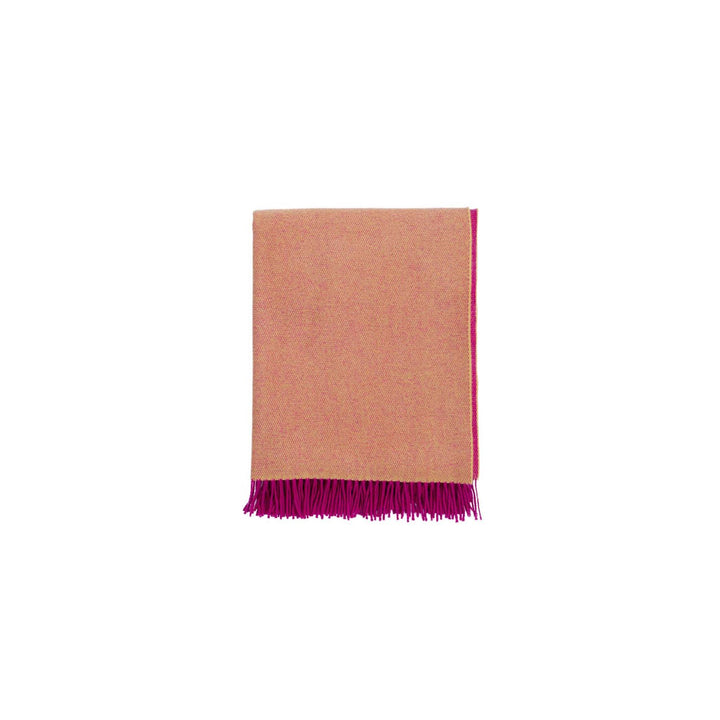 Ulster Weavers Merino Wool Throw - Ochre Yellow/Cerise Pink (145cmx175cm) -  - Ulster Weavers