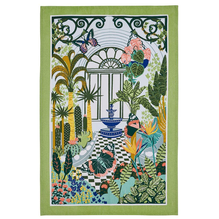 Ulster Weavers Cotton Tea Towel - Palm House (100% Cotton, Green) - Tea Towel - Ulster Weavers