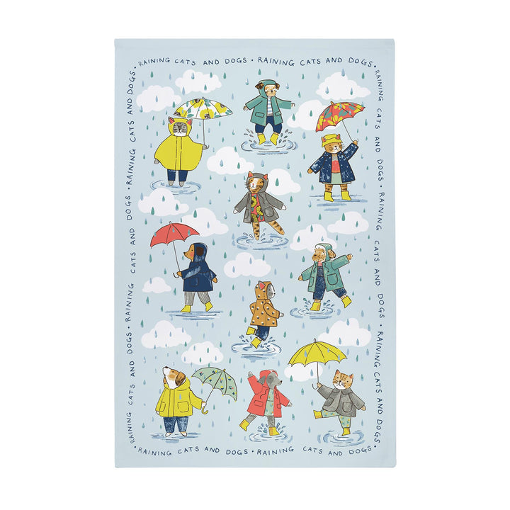 Ulster Weavers Raining Cats & Dogs Tea Towel - Cotton One Size in Blue - Tea Towel - Ulster Weavers