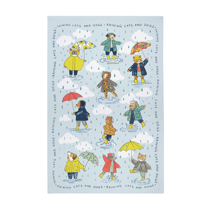 Ulster Weavers Raining Cats & Dogs Tea Towel - Cotton One Size in Blue - Tea Towel - Ulster Weavers