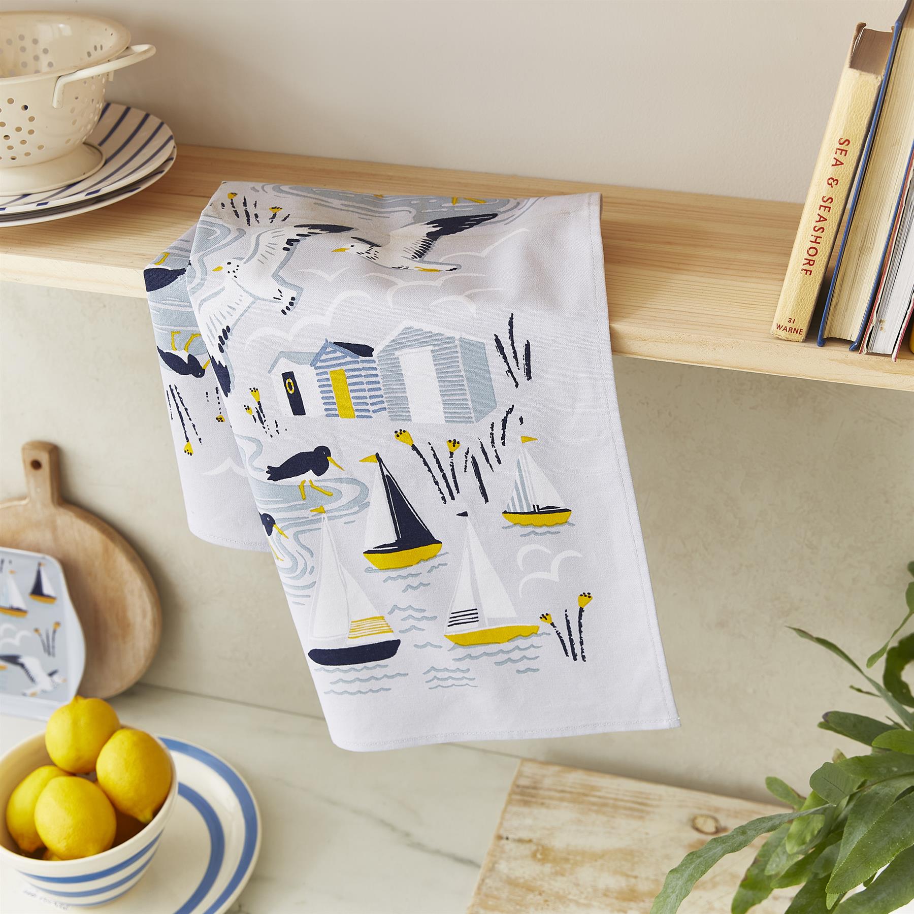 Ulster Weavers Seashore Tea Towel - Cotton One Size in Blue - Tea Towel - Ulster Weavers
